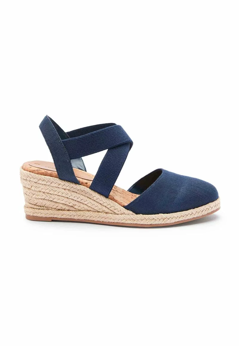 Next Damen FOREVER COMFORT ELASTIC CROSS OVER - Espadrille - Navy Blue 1 Next Damen FOREVER COMFORT ELASTIC CROSS OVER - Espadrille - Navy Blue