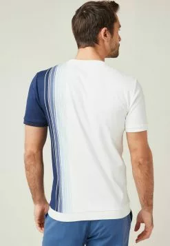 Next Herren BLOCKED - T-Shirt Print - White Blue Vertical Stripe -Next Großes Kaufhaus 01fbb9a58ded4ae7be1c581741e46f0f