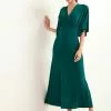 Next VOLUME SLEEVE MIDI - Maxikleid - Dark Green | Damen