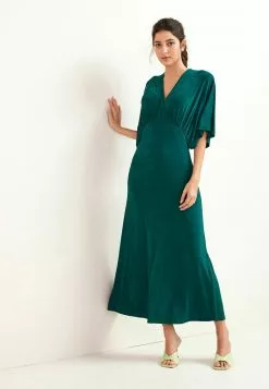 Next VOLUME SLEEVE MIDI - Maxikleid - Dark Green | Damen