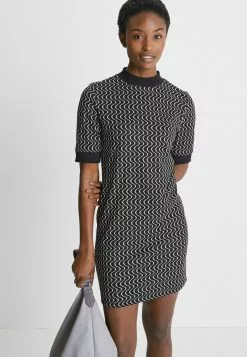 Next Damen SHORT SLEEVE - Strickkleid - Black