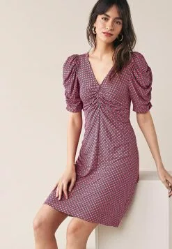 Next SHORT SLEEVE TEA - Freizeitkleid - Pink Geometric Print | Damen -Next Großes Kaufhaus 04336f6cceba49bab701a15aa9660b38