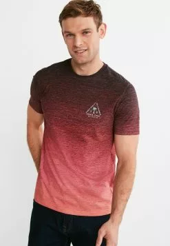 Next Herren DIP DYE GRAPHIC - T-Shirt Print - Coral Pink