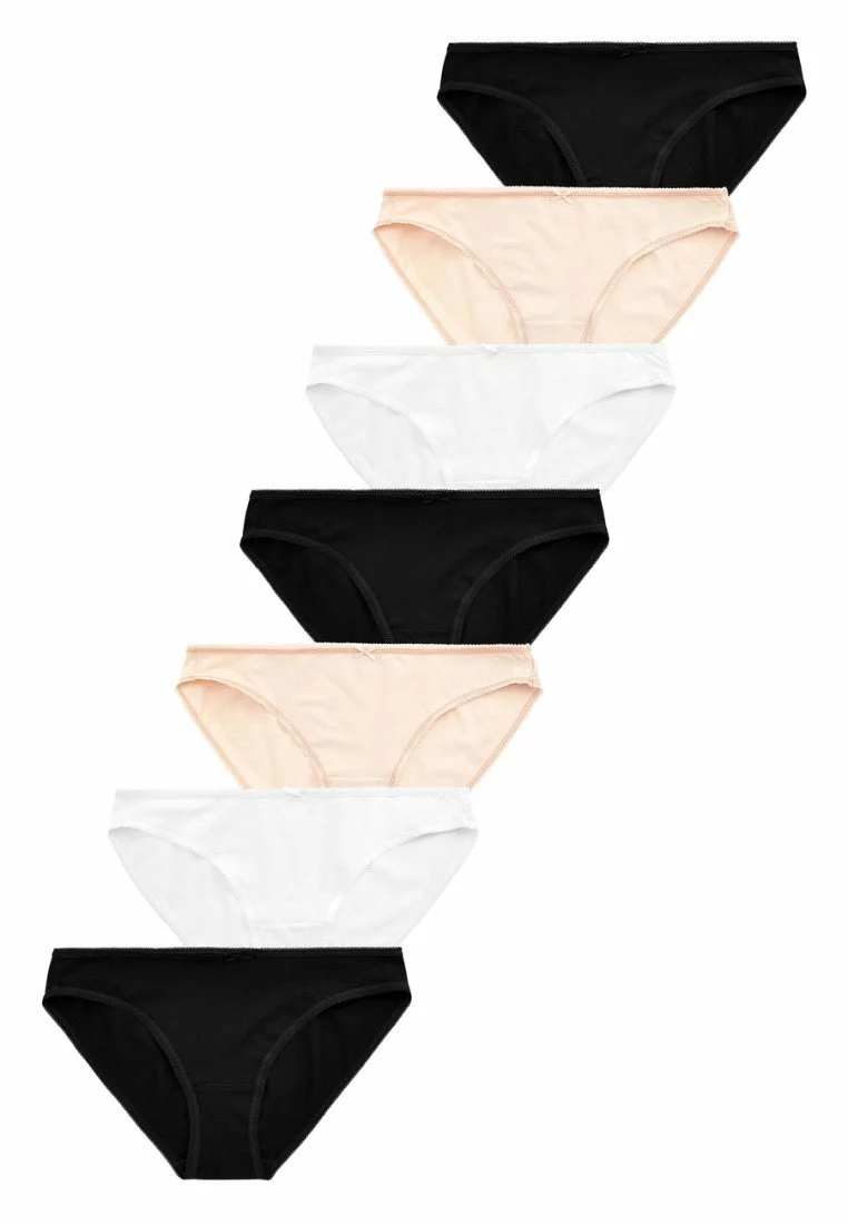Next Damen COTTON KNICKERS 7 PACK-HIGH LEG - Slip - Black 1 Next Damen COTTON KNICKERS 7 PACK-HIGH LEG - Slip - Black