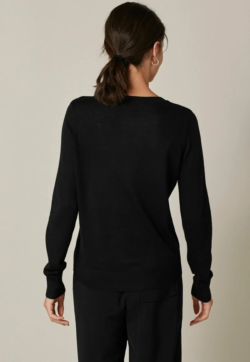 Next Damen BUTTON DETAIL LIGHTWEIGHT - Strickpullover - Black 2 Next Damen BUTTON DETAIL LIGHTWEIGHT - Strickpullover - Black – Bild 2