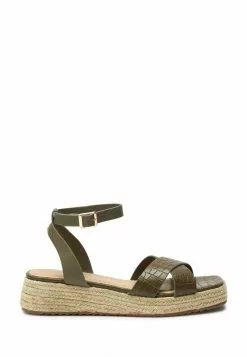 Next Damen FOREVER COMFORT CROSSOVER - Espadrille - Khaki Green