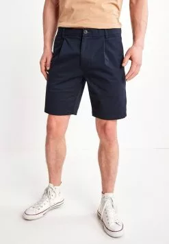 Next Herren SLIM FIT - Shorts - Navy Pleated