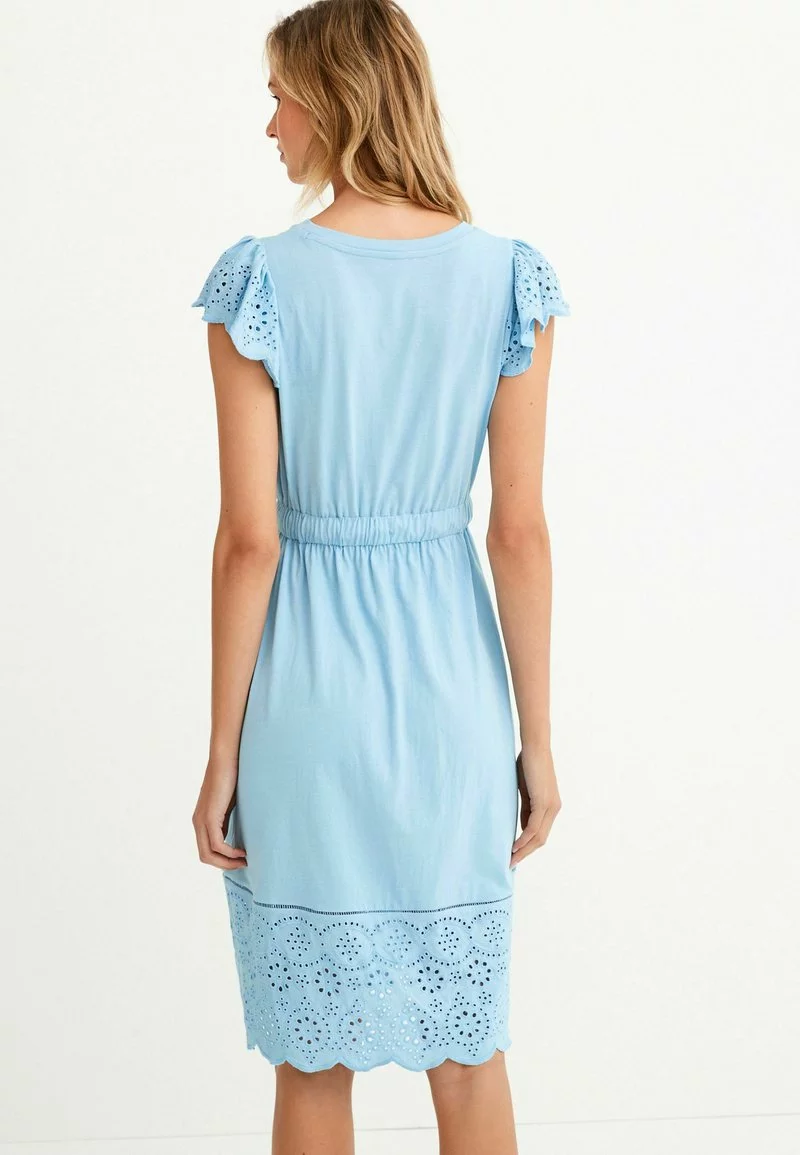 Next Damen BRODERIE TRIM SHORT SLEEVE MINI - Freizeitkleid - Blue 2 Next Damen BRODERIE TRIM SHORT SLEEVE MINI - Freizeitkleid - Blue – Bild 2