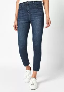 Next Damen INKY BLUE CROPPED - Jeans Skinny Fit - Blue