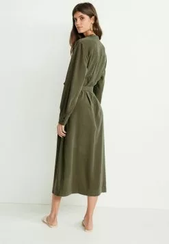 Next MIDI ZIP FRONT - Blusenkleid - Khaki Green | Damen