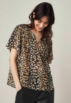 Next Damen FLUTTER - Bluse - Black And White Zebra