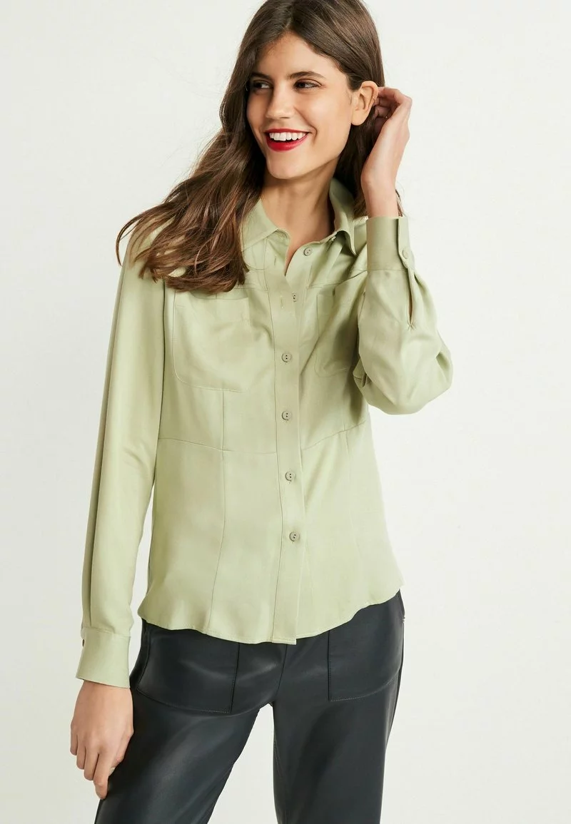 Next Damen SLIM - Hemdbluse - Sage Green 1 Next Damen SLIM - Hemdbluse - Sage Green
