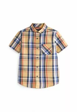 Next Kinder SHORT SLEEVE CHECK - Hemd - Tan Brown Navy Blue Spliced -Next Großes Kaufhaus 0eb7557de5454138a45579374f09daf3