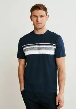 Next Herren BLOCKED - T-Shirt Print - Blue Pink Chest Stripe