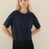 Next Damen BOXY RELAXED FIT - T-Shirt Basic - Dark Blue