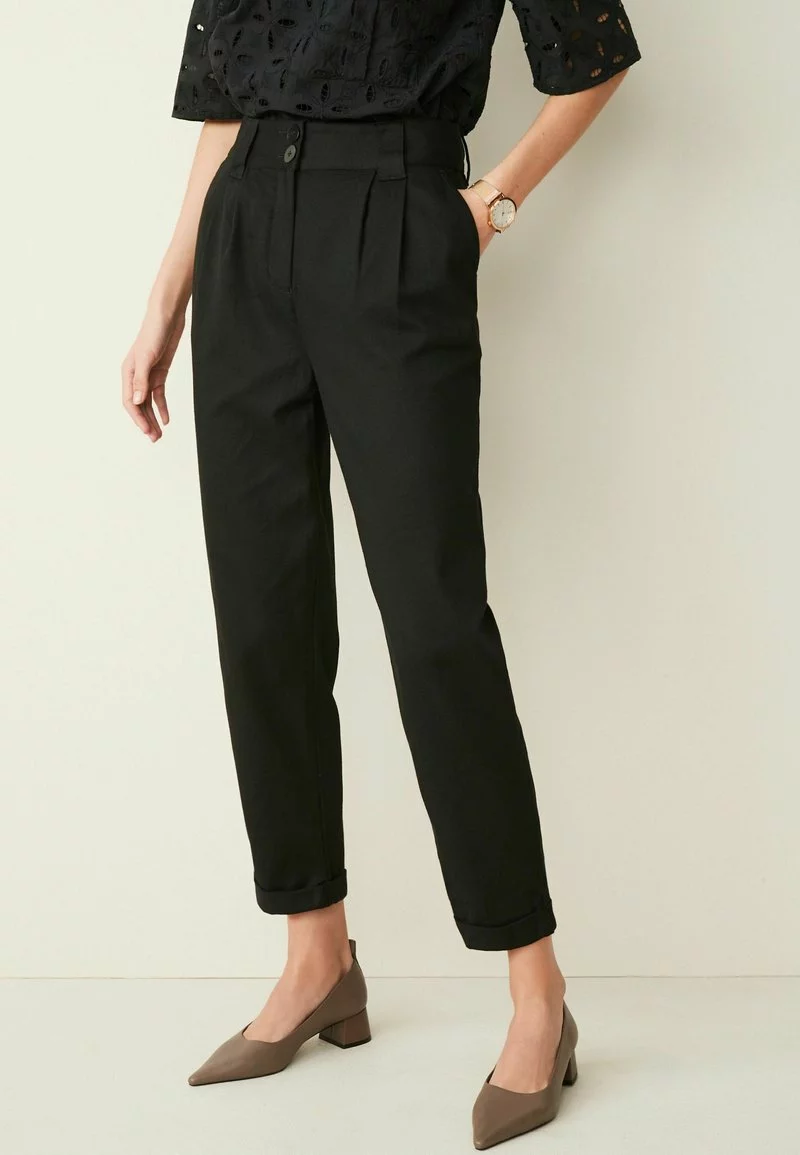 Next Damen IM TAPERED FIT - Chino - Black 1 Next Damen IM TAPERED FIT - Chino - Black