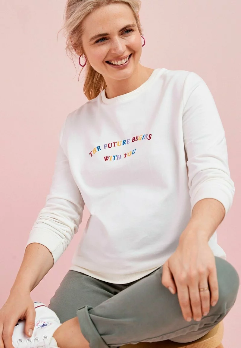 Next Damen Sweatshirt - Ecru Cream 3 Next Damen Sweatshirt - Ecru Cream – Bild 3