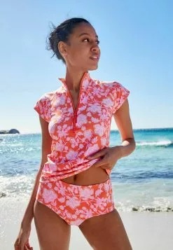 Next Damen RASH - Badeanzug - Red Floral