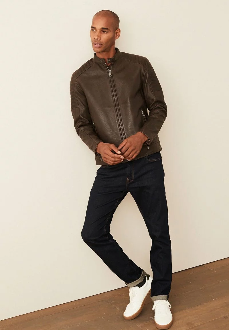 Next Herren Lederjacke - Brown 2 Next Herren Lederjacke - Brown – Bild 2