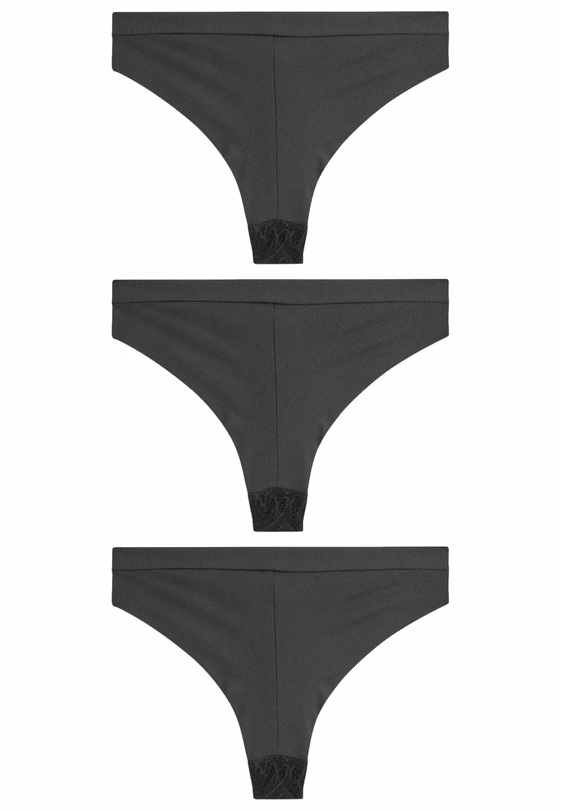 Next Damen 3 PACK - String - Black 1 Next Damen 3 PACK - String - Black