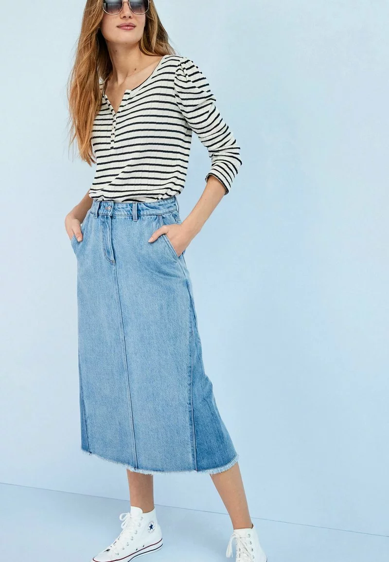 Next Damen A-Linien-Rock - Mid Blue Patchwork 1 Next Damen A-Linien-Rock - Mid Blue Patchwork