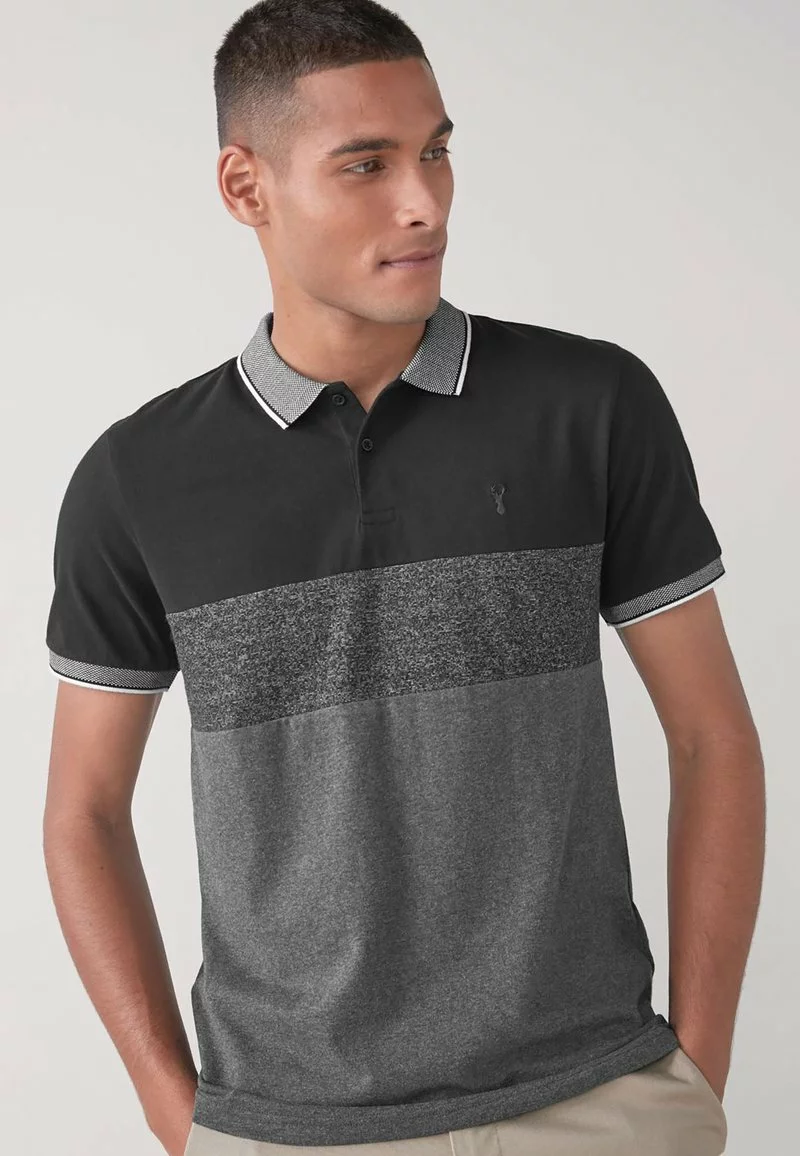 Next Herren SOFT TOUCH BLOCK - Poloshirt - Black 1 Next Herren SOFT TOUCH BLOCK - Poloshirt - Black