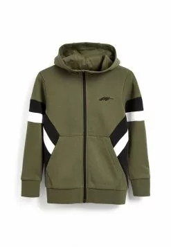 Next Kinder COLOURBLOCK - Sweatjacke - Khaki Green