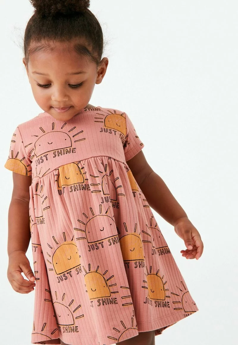 Next Kinder Jerseykleid - Blush Pink Sunshine 1 Next Kinder Jerseykleid - Blush Pink Sunshine