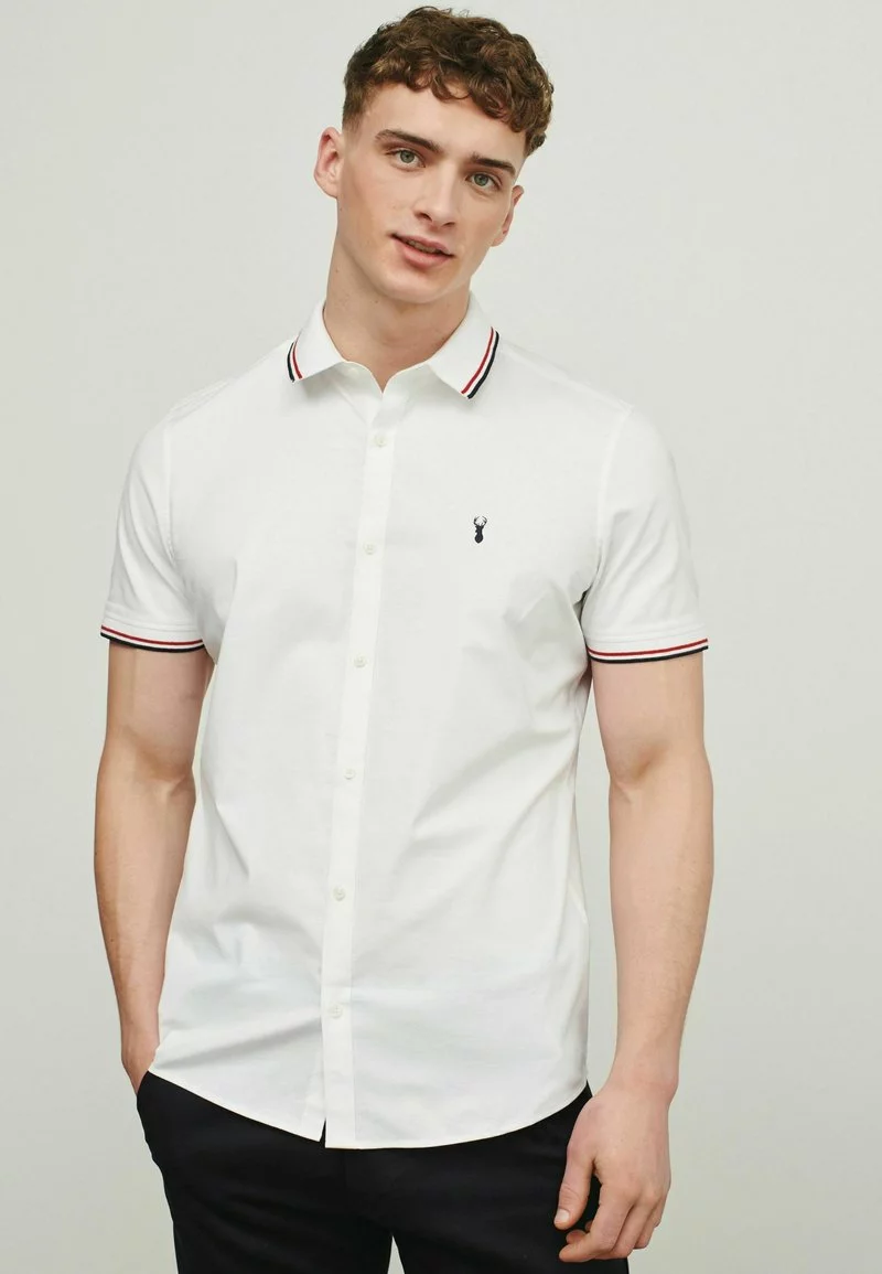 Next STRETCH OXFORD TIPPED COLLAR SHORT SLEEVE - Hemd - White | Herren 1 Next STRETCH OXFORD TIPPED COLLAR SHORT SLEEVE - Hemd - White | Herren