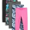 Next Kinder 5 PACK - Leggings - Hosen - Neon Blue/pink/black/grey