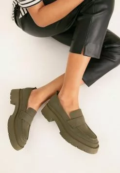 Next Damen RUBBERISED CHUNKY LOAFERS - Mokassin - Khaki