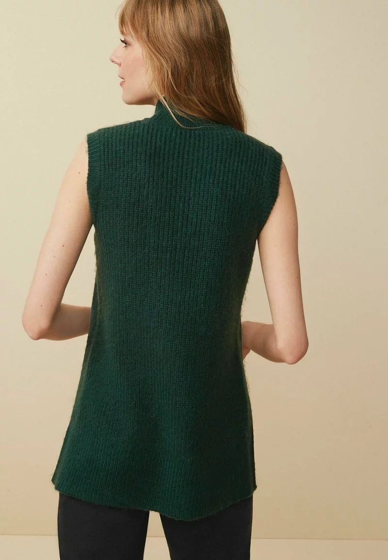 Next Damen BUTTON DETAIL LONGLINE SLEEVELESS - Strickpullover - Green 2 Next Damen BUTTON DETAIL LONGLINE SLEEVELESS - Strickpullover - Green – Bild 2