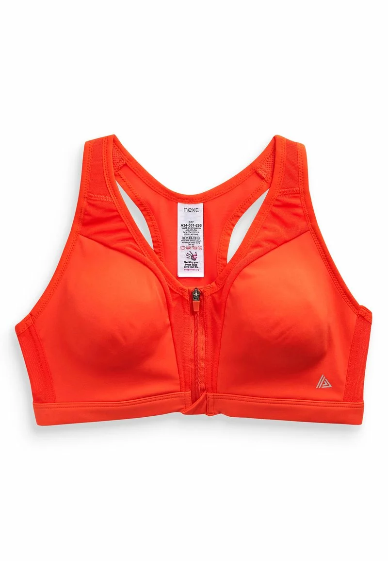 Next Damen HIGH IMPACT ZIP FRONT - Bustier - Orange 1 Next Damen HIGH IMPACT ZIP FRONT - Bustier - Orange