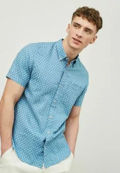 Next Herren SHORT SLEEVE - Hemd - Blue White