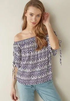 Next Damen SCHULTERFREIES IM BATIKLOOK - Bluse - Purple