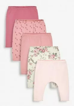 Next Kinder FLORAL 5 PACK (0MTHS-3YRS) - Leggings - Hosen - Pink/light Green