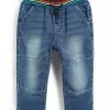 Next Kinder RAINBOW RIB WAIST - Jeans Relaxed Fit - Dark Blue
