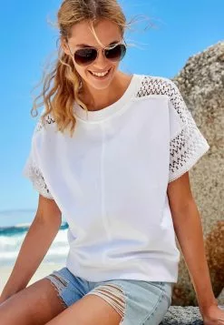 Next Damen SHORT SLEEVE CROCHET - T-Shirt Print - White 8 Next Damen SHORT SLEEVE CROCHET - T-Shirt Print - White -Next Großes Kaufhaus 27fb8c852c7d4579908e4c5e309744f0