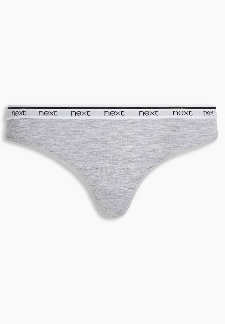 Next Damen COTTON RICH LOGO KNICKERS 4 PACK-THONG - String - Black 3 Next Damen COTTON RICH LOGO KNICKERS 4 PACK-THONG - String - Black – Bild 3