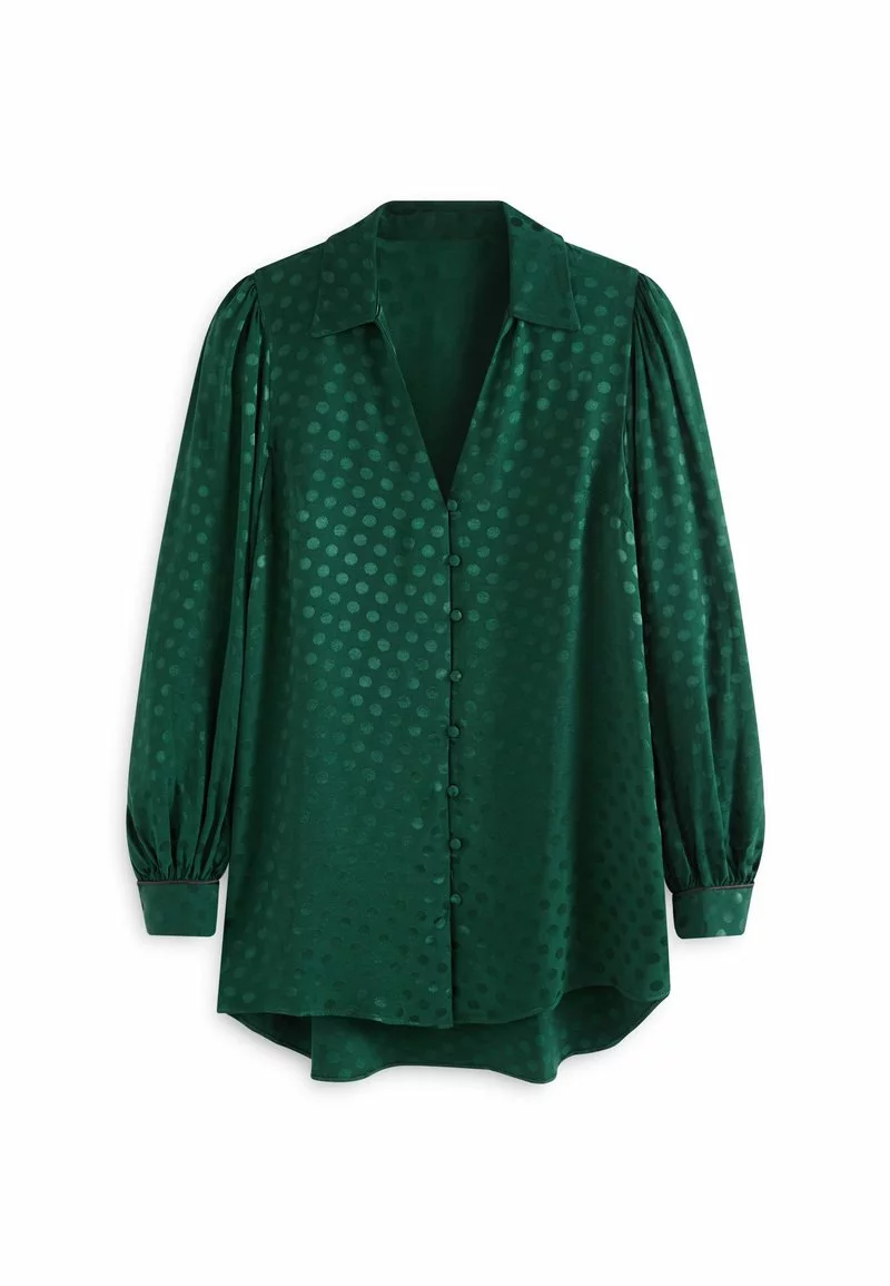 Next Damen JACQUARD COLLARED - Hemdbluse - Green 5 Next Damen JACQUARD COLLARED - Hemdbluse - Green – Bild 5