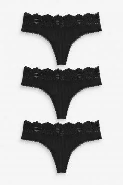 Next Damen 3 PACK - Slip - Black