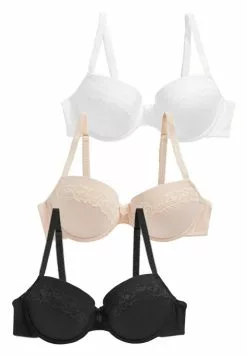 Next Damen EMILY LIGHT PAD PUSH UP BALCONY BRAS 3 PACK - Push-up BH - Black