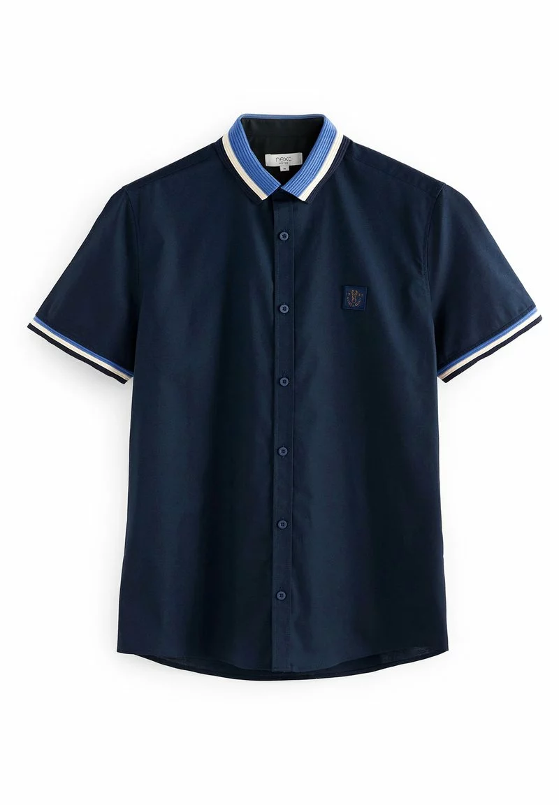 Next Herren STRETCH OXFORD TIPPED COLLAR SHORT SLEEVE - Hemd - Navy With Blue Collar 6 Next Herren STRETCH OXFORD TIPPED COLLAR SHORT SLEEVE - Hemd - Navy With Blue Collar – Bild 6