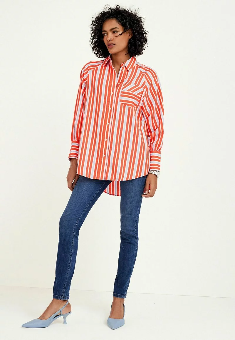 Next STRIPE OVERSIZE - Hemdbluse - Orange | Damen 2 Next STRIPE OVERSIZE - Hemdbluse - Orange | Damen – Bild 2