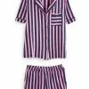 Next Damen SET - Nachtwäsche Set - Navy Blue Pink Stripe
