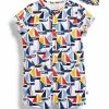 Next Kinder ROMPER WITH BUCKET SET - Jumpsuit - Blue Geometric Boat