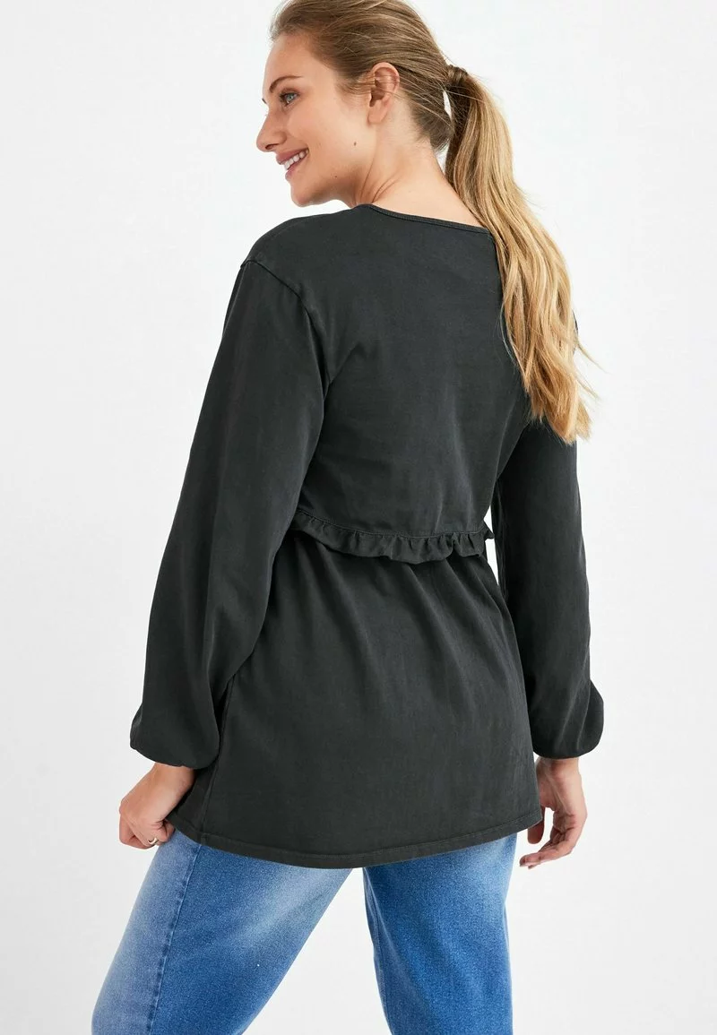 Next RUFFLE LAYER - Langarmshirt - Grey | Damen 2 Next RUFFLE LAYER - Langarmshirt - Grey | Damen – Bild 2