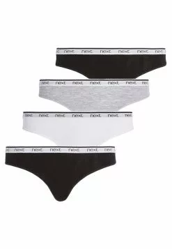 Next Damen COTTON RICH LOGO KNICKERS 4 PACK-THONG - String - Black