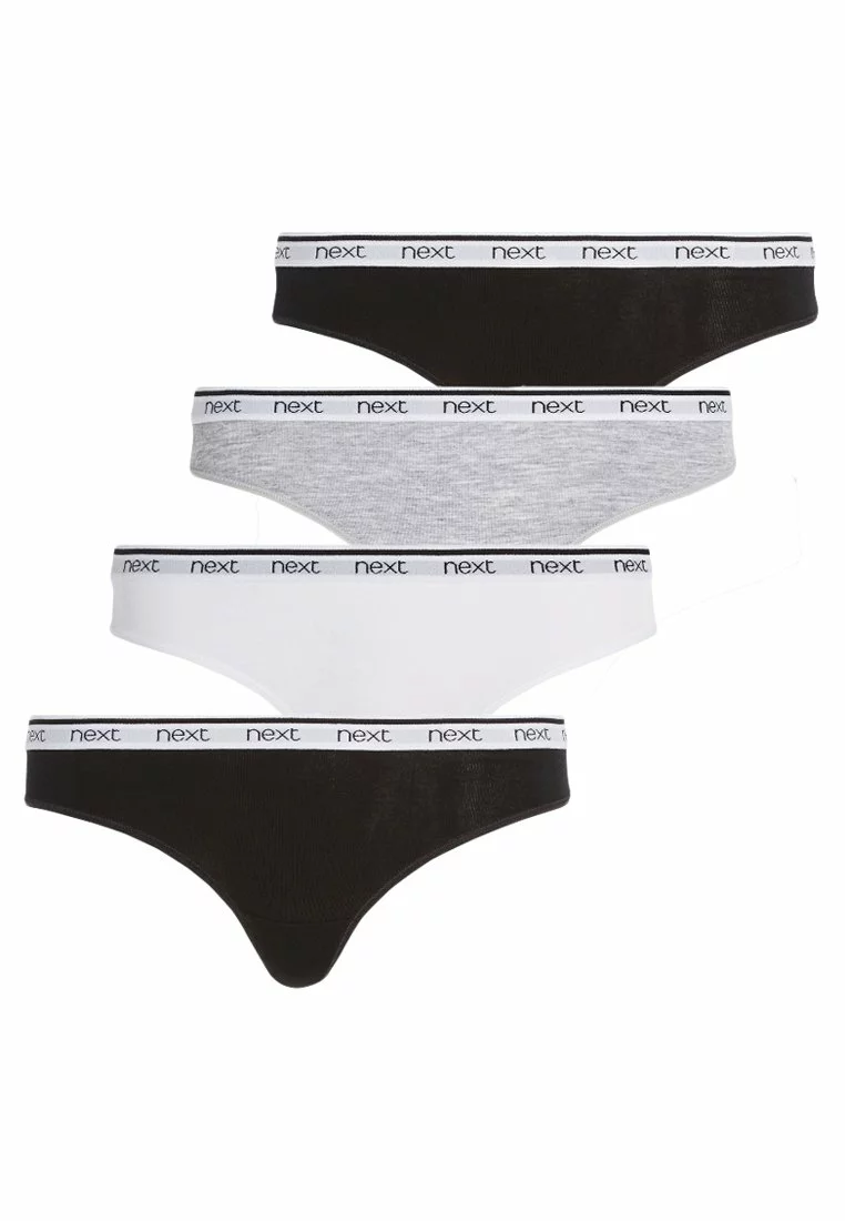 Next Damen COTTON RICH LOGO KNICKERS 4 PACK-THONG - String - Black 1 Next Damen COTTON RICH LOGO KNICKERS 4 PACK-THONG - String - Black