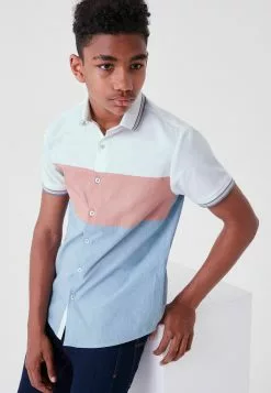 Next Kinder COLOURBLOCK - Hemd - Pink Blue